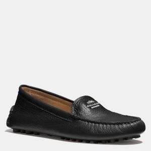 COACH Womens Nancy Black Pebble Leather Loafer 7.5